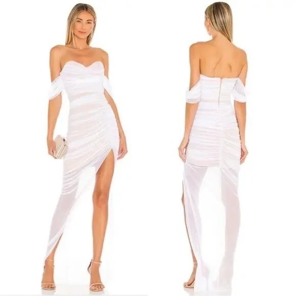 Nookie x Revolve Dita Mesh Gown White/Nude